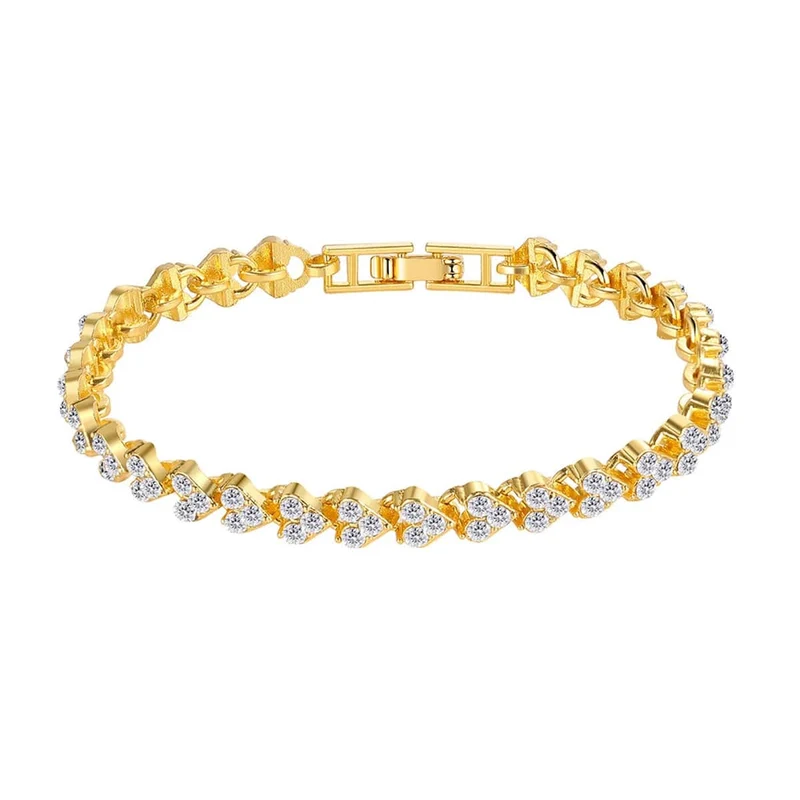 Luxus Zirkonia Kristall Tennis Armbänder Für Frauen Männer Gold Farbe Silber Farbe Armband Kette Schmuck Geschenke