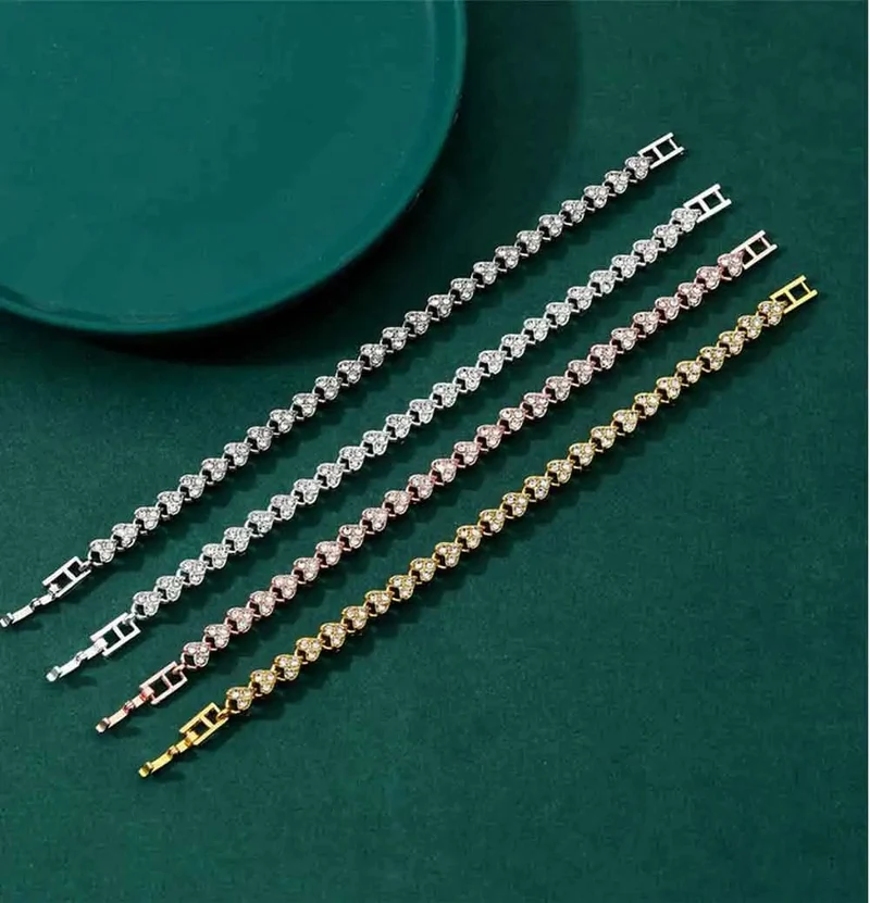 Luxus Zirkonia Kristall Tennis Armbänder Für Frauen Männer Gold Farbe Silber Farbe Armband Kette Schmuck Geschenke