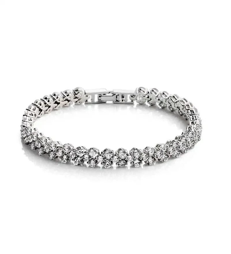 Luxus Zirkonia Kristall Tennis Armbänder Für Frauen Männer Gold Farbe Silber Farbe Armband Kette Schmuck Geschenke