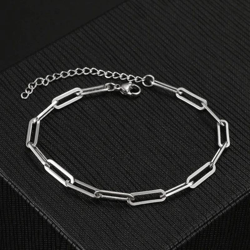 Edelstahl Armbänder Mode Büroklammer Link Kette Licht Luxus Gold Farbe Charme Armband Für Frauen Schmuck Party Feine Geschenke