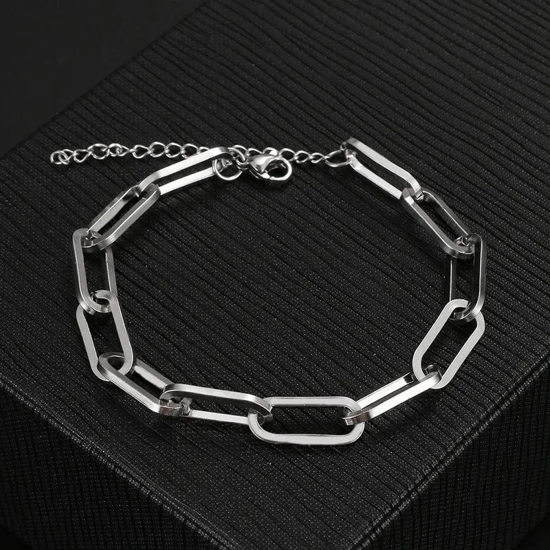 Edelstahl Armbänder Mode Büroklammer Link Kette Licht Luxus Gold Farbe Charme Armband Für Frauen Schmuck Party Feine Geschenke