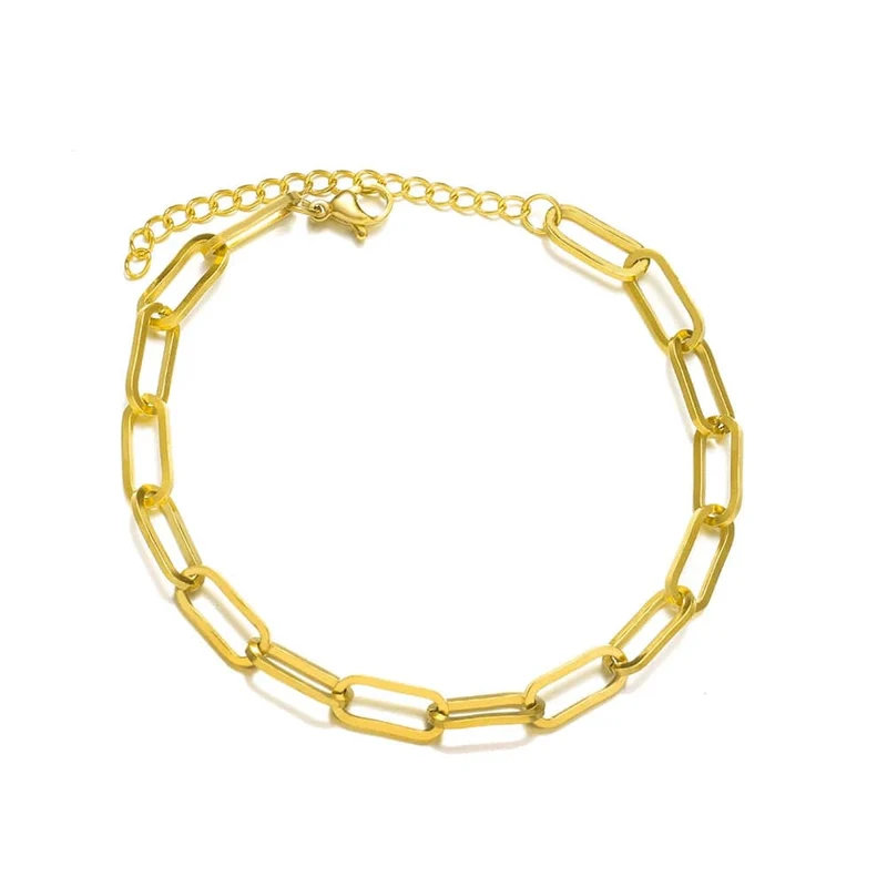 Edelstahl Armbänder Mode Büroklammer Link Kette Licht Luxus Gold Farbe Charme Armband Für Frauen Schmuck Party Feine Geschenke
