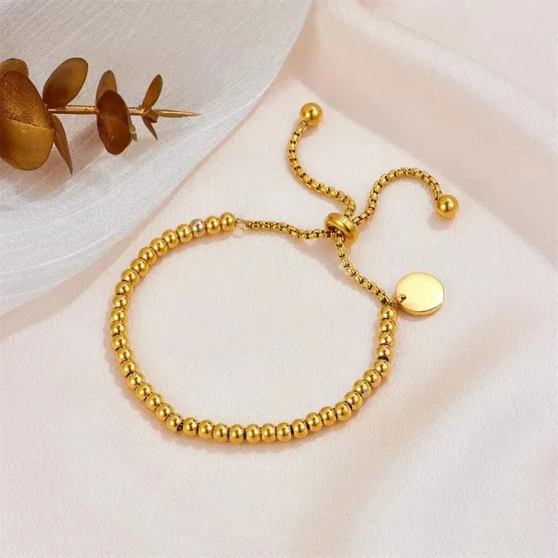 Foxanry 316L Edelstahl Perlen Pull Armbänder Für Frauen Paare Mode Einfache Klassische Lichtecht Jahrestag Schmuck Geschenke