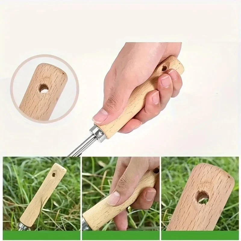 Edelstahl Holzgriff Garten Weeder Hand Jäten Entfernung Cutter Puller Werkzeuge Multifunktions Weeder Transplantation Gartengeräte