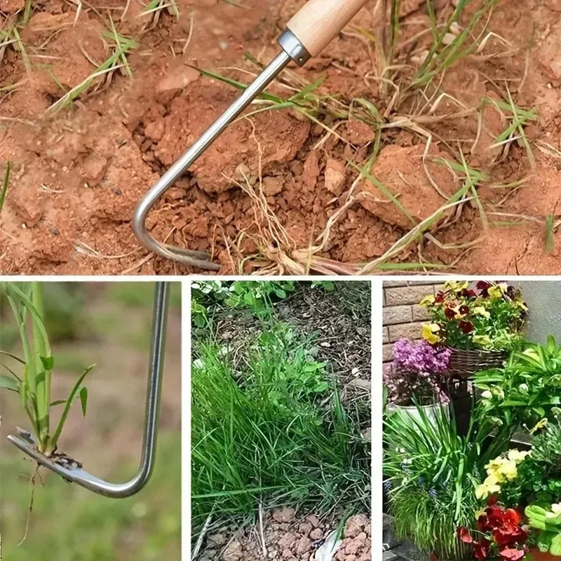 Edelstahl Holzgriff Garten Weeder Hand Jäten Entfernung Cutter Puller Werkzeuge Multifunktions Weeder Transplantation Gartengeräte