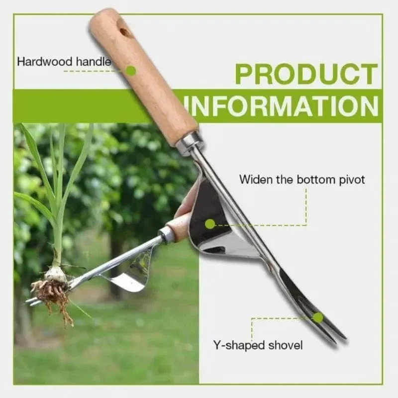 Edelstahl Holzgriff Garten Weeder Hand Jäten Entfernung Cutter Puller Werkzeuge Multifunktions Weeder Transplantation Gartengeräte