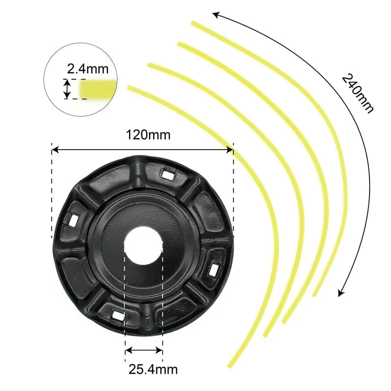 1 stück Stahl Rasenmäher Kopf Kostenloser 4 Linien Ersatz Benzin/Lithium Gras Trimmer Kopf Entfernung Von Garten Unkraut Brushcutter teil
