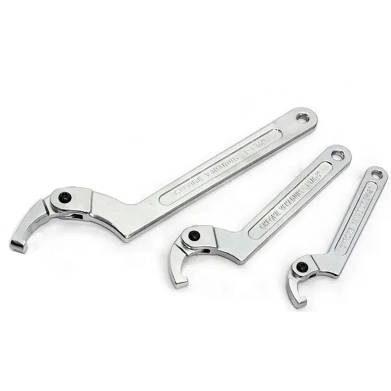 1 STK Verstellbarer Schraubenschlüssel Hakenschlüssel Quadratischer/runder Kopf CR-V Schraubenschlüssel für Rundbolzen Handwerkzeuge 19-51/32-76/51-120mm
