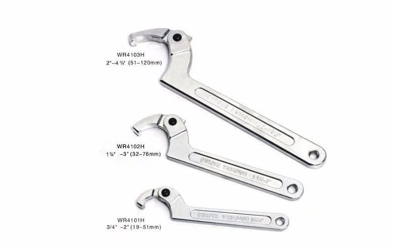 1 STK Verstellbarer Schraubenschlüssel Hakenschlüssel Quadratischer/runder Kopf CR-V Schraubenschlüssel für Rundbolzen Handwerkzeuge 19-51/32-76/51-120mm