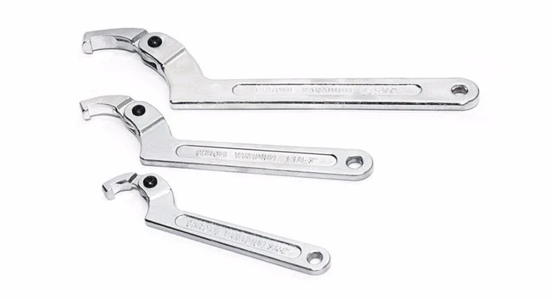 1 STK Verstellbarer Schraubenschlüssel Hakenschlüssel Quadratischer/runder Kopf CR-V Schraubenschlüssel für Rundbolzen Handwerkzeuge 19-51/32-76/51-120mm