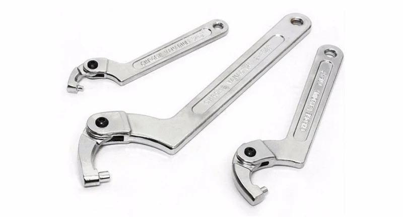 1 STK Verstellbarer Schraubenschlüssel Hakenschlüssel Quadratischer/runder Kopf CR-V Schraubenschlüssel für Rundbolzen Handwerkzeuge 19-51/32-76/51-120mm