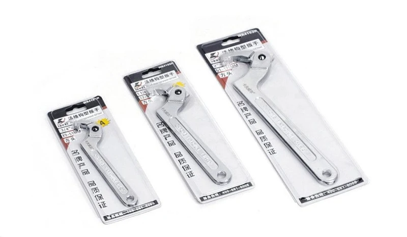 1 STK Verstellbarer Schraubenschlüssel Hakenschlüssel Quadratischer/runder Kopf CR-V Schraubenschlüssel für Rundbolzen Handwerkzeuge 19-51/32-76/51-120mm