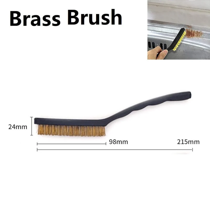 1 STK Mini-Drahtbürsten Messing Nylon Stahlbürsten Mikrorostentferner Farbe Entfernen Metall Schrubben Polieren Entgraten Handwerkzeuge