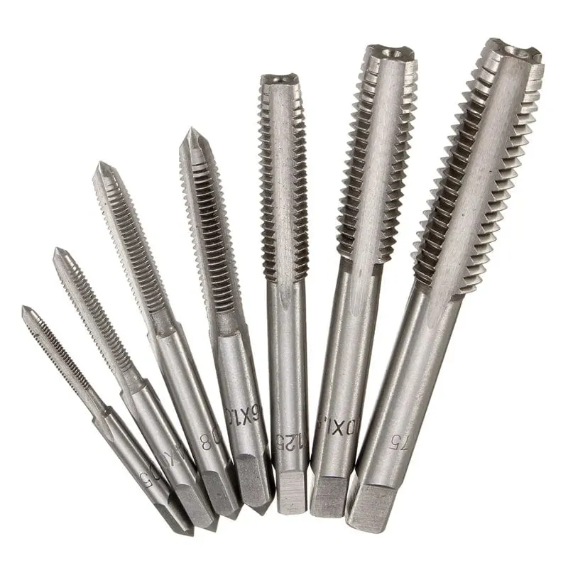 7-teiliges M3-M12 HSS Metric Rechtshänder-Maschinen-Gewindebohrer-Set mit gerader Nut, metrisches Gewindebohrer-Set, Handwerkzeuge