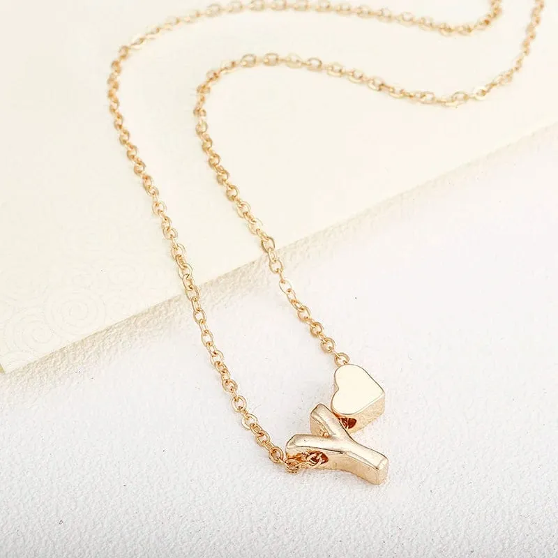 2024 Fashion Tiny Herz Dainty Initial Halskette Mit Buchstaben Name Choker Halskette Für Frauen Anhänger Schmuck Zubehör Geschenk