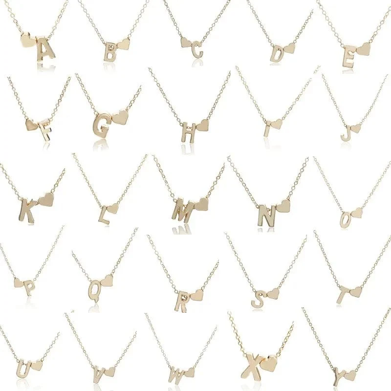 2024 Fashion Tiny Herz Dainty Initial Halskette Mit Buchstaben Name Choker Halskette Für Frauen Anhänger Schmuck Zubehör Geschenk