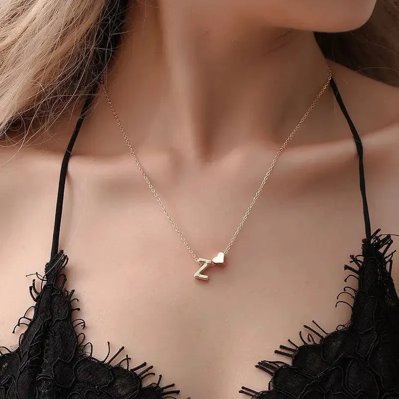 2024 Fashion Tiny Herz Dainty Initial Halskette Mit Buchstaben Name Choker Halskette Für Frauen Anhänger Schmuck Zubehör Geschenk