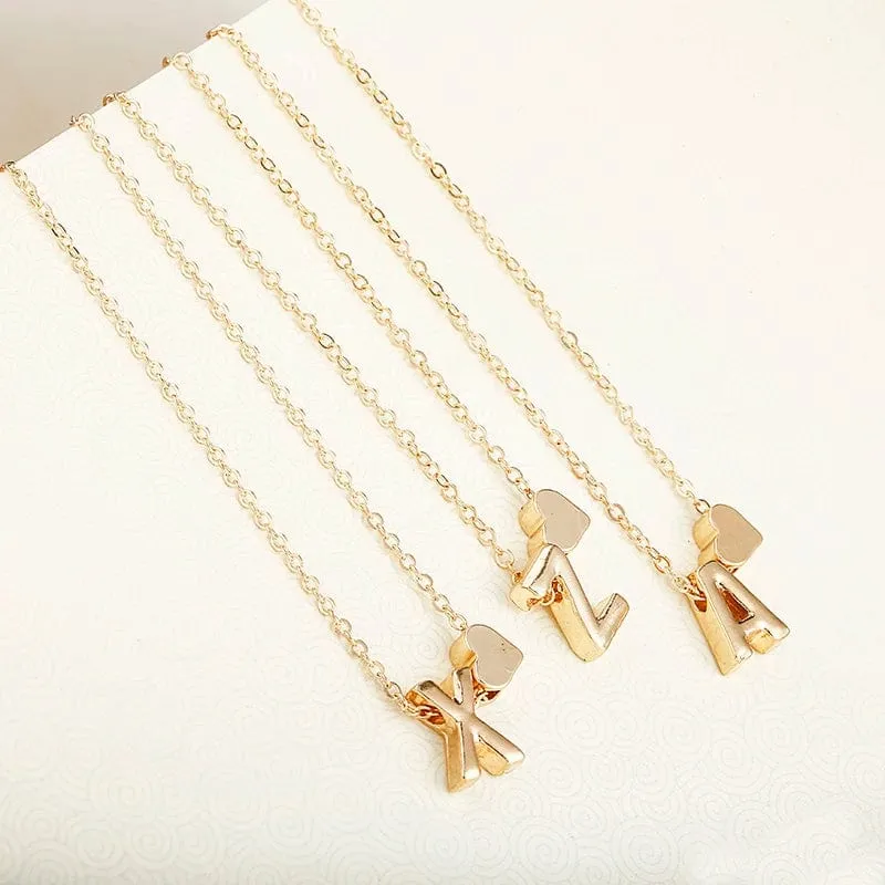 2024 Fashion Tiny Herz Dainty Initial Halskette Mit Buchstaben Name Choker Halskette Für Frauen Anhänger Schmuck Zubehör Geschenk