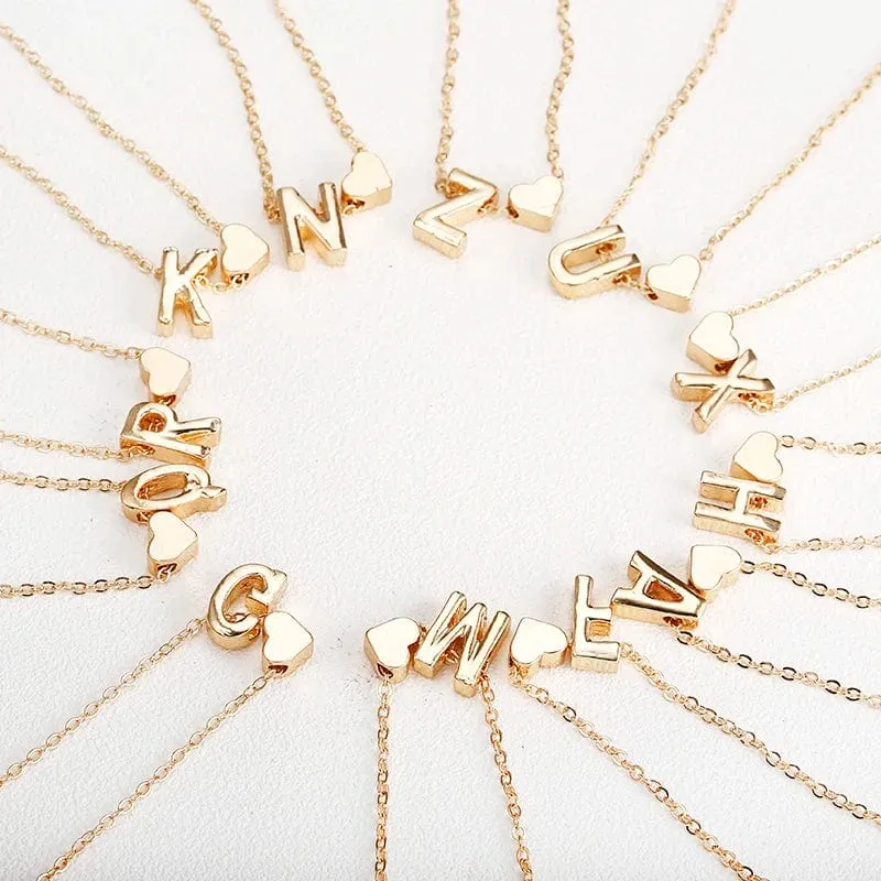 2024 Fashion Tiny Herz Dainty Initial Halskette Mit Buchstaben Name Choker Halskette Für Frauen Anhänger Schmuck Zubehör Geschenk