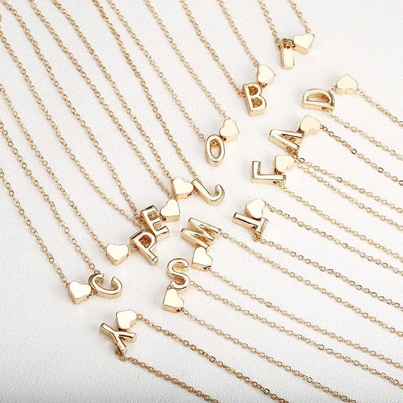 2024 Fashion Tiny Herz Dainty Initial Halskette Mit Buchstaben Name Choker Halskette Für Frauen Anhänger Schmuck Zubehör Geschenk