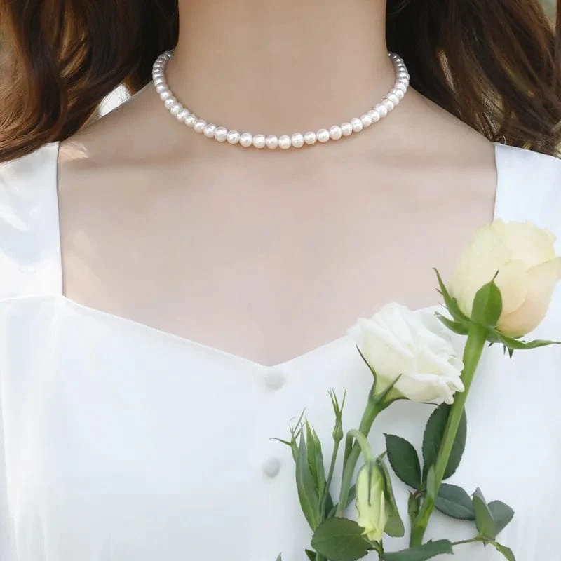 Coole künstliche weiße Perlenkette, 1 Stück, Halsband, Perlenkette für Männer und Frauen, Modeschmuck, Geschenk