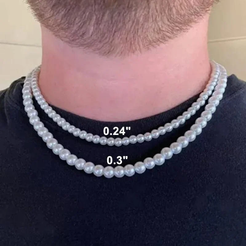 Coole künstliche weiße Perlenkette, 1 Stück, Halsband, Perlenkette für Männer und Frauen, Modeschmuck, Geschenk
