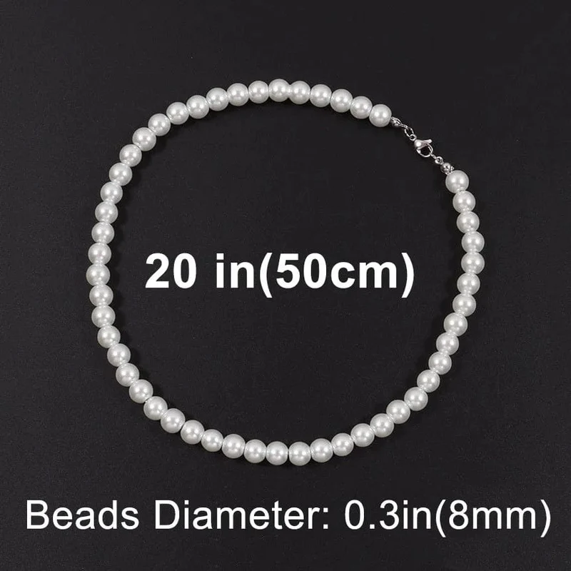 Coole künstliche weiße Perlenkette, 1 Stück, Halsband, Perlenkette für Männer und Frauen, Modeschmuck, Geschenk