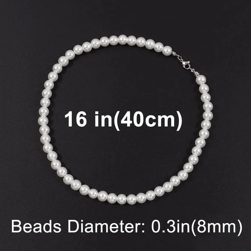 Coole künstliche weiße Perlenkette, 1 Stück, Halsband, Perlenkette für Männer und Frauen, Modeschmuck, Geschenk