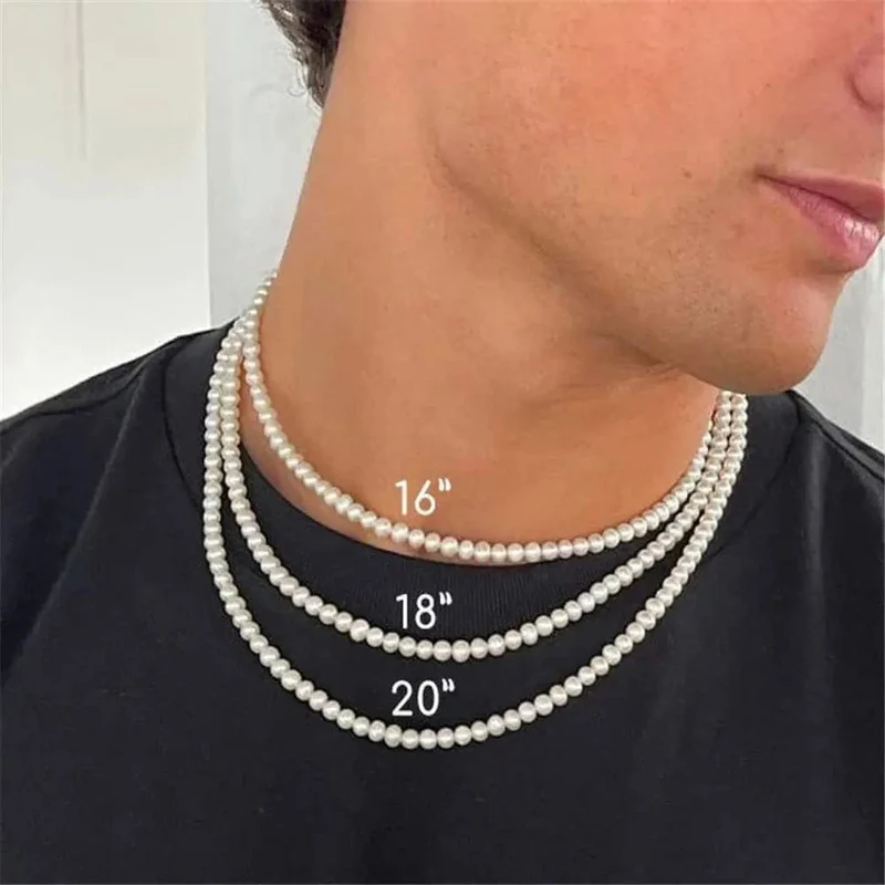 Coole künstliche weiße Perlenkette, 1 Stück, Halsband, Perlenkette für Männer und Frauen, Modeschmuck, Geschenk