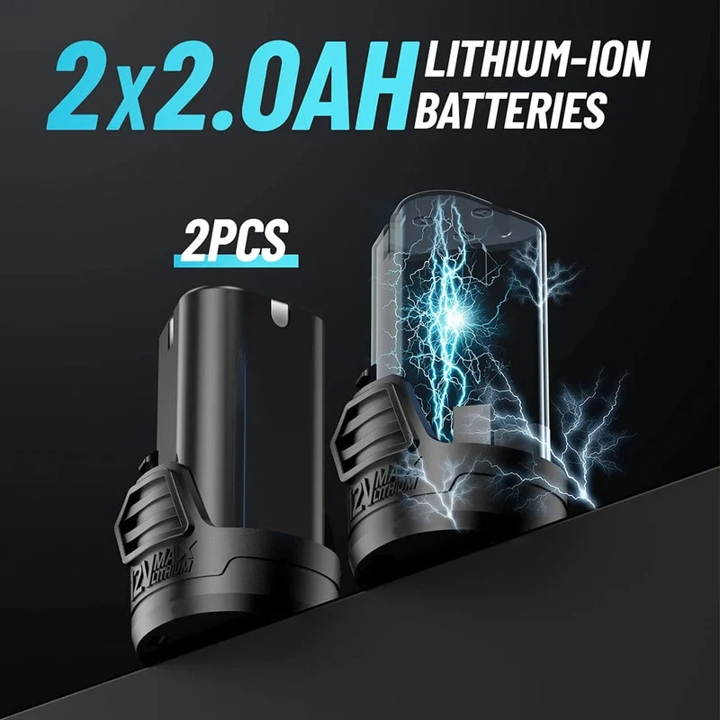 SEESII 3/8 Zoll 55Nm kabelloser elektrischer Schraubenschlüssel, 6 Zoll erweiterter Ratschenschlüssel, 12 V wiederaufladbarer Autoreparatur-Werkzeugsatz, Winkelschlüssel