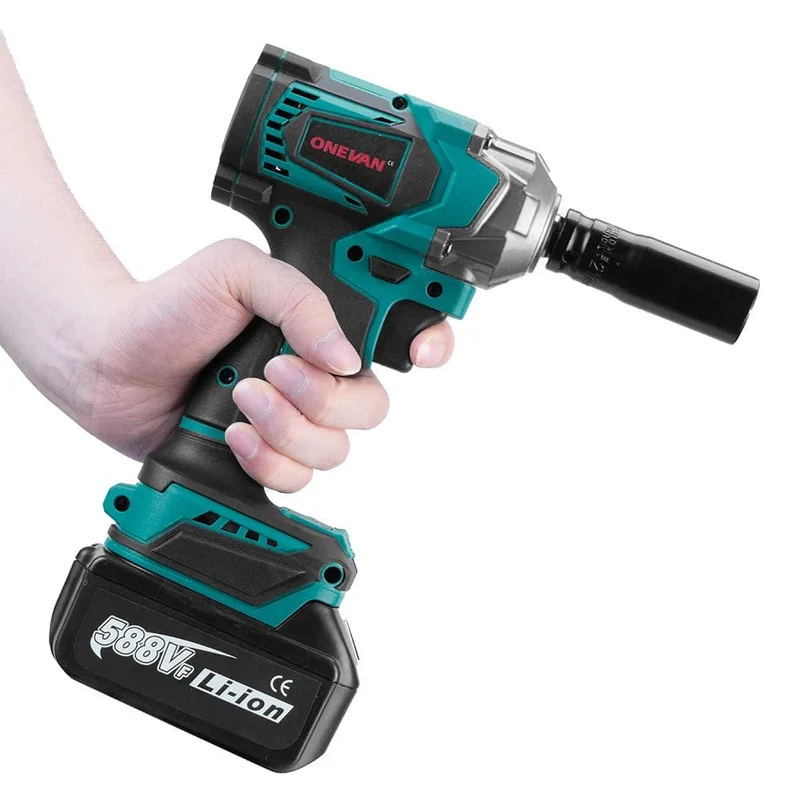 ONEVAN 1200N.M Bürstenloser Elektro-Schlagschrauber 1/2 Zoll Akkuschrauber Elektrowerkzeug für Makita 18V Batterie