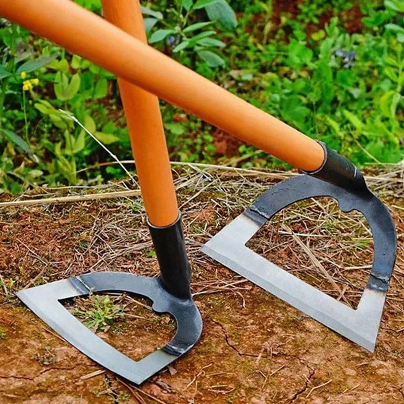 Hohlhacke, Unkrautrechen, arbeitssparendes Unkrautjäten und Auflockern des Bodens, Artefaktegge, handgeführte Unkrauthacke aus Stahl, Hacke, landwirtschaftliches Gartenwerkzeug