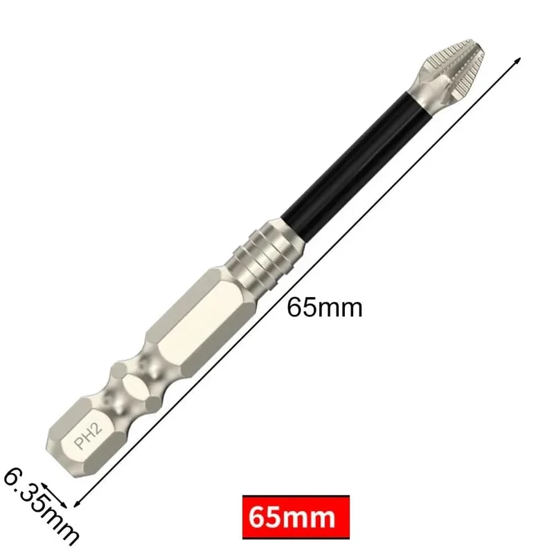 1 stück Magnetischer Schraubendreher-Bit Legierter Stahl Rutschfeste Lange Bohrer 1/4 Sechskantschaft PH2 Kopf Schraubendreher-Bit Handwerkzeuge 25-150mm