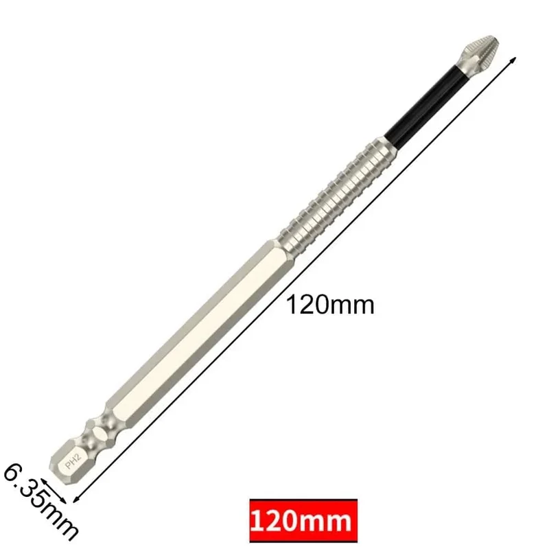 1 stück Magnetischer Schraubendreher-Bit Legierter Stahl Rutschfeste Lange Bohrer 1/4 Sechskantschaft PH2 Kopf Schraubendreher-Bit Handwerkzeuge 25-150mm