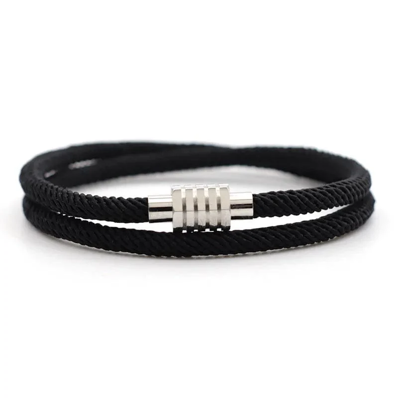 Neu Glück Roten Faden Armband Homme Weibliche Unfading Edelstahl Braslet Abstand Magnet Braclet Geschenk Für Liebhaber Pulseira