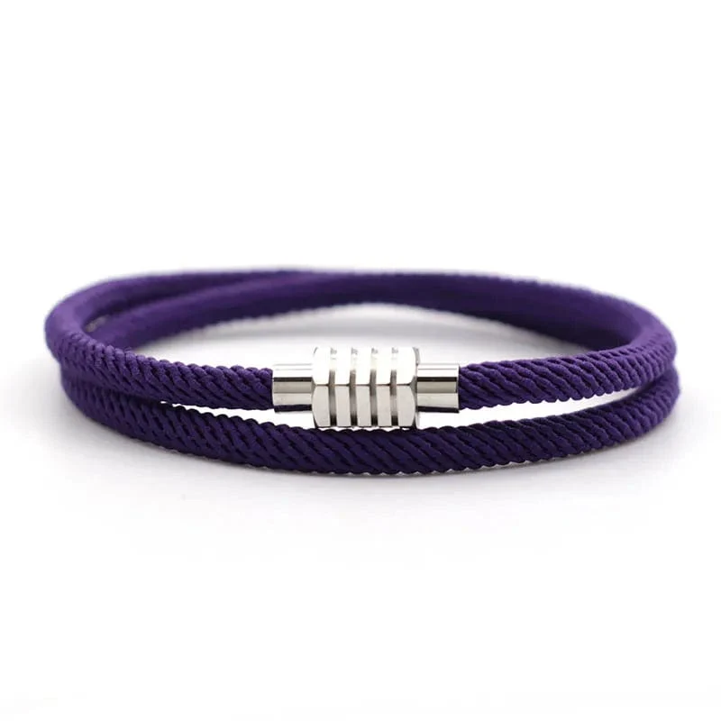 Neu Glück Roten Faden Armband Homme Weibliche Unfading Edelstahl Braslet Abstand Magnet Braclet Geschenk Für Liebhaber Pulseira
