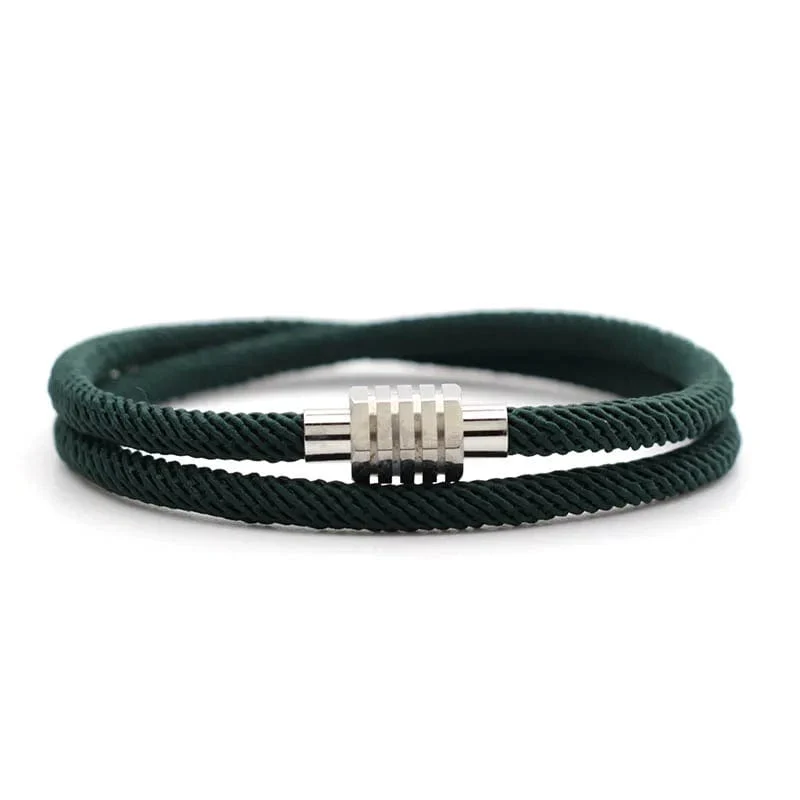 Neu Glück Roten Faden Armband Homme Weibliche Unfading Edelstahl Braslet Abstand Magnet Braclet Geschenk Für Liebhaber Pulseira