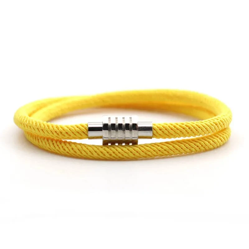 Neu Glück Roten Faden Armband Homme Weibliche Unfading Edelstahl Braslet Abstand Magnet Braclet Geschenk Für Liebhaber Pulseira