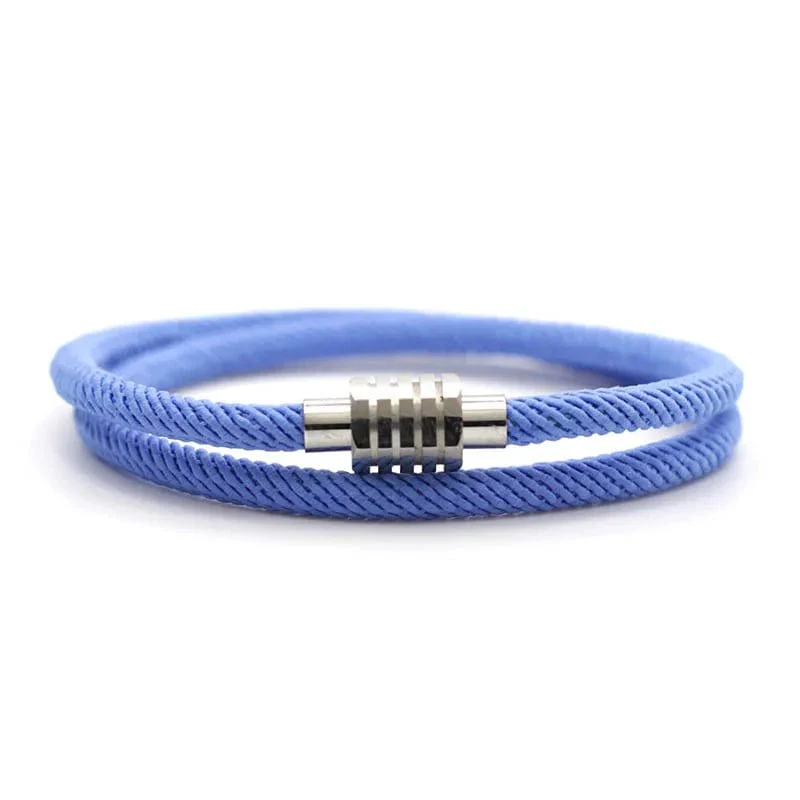 Neu Glück Roten Faden Armband Homme Weibliche Unfading Edelstahl Braslet Abstand Magnet Braclet Geschenk Für Liebhaber Pulseira