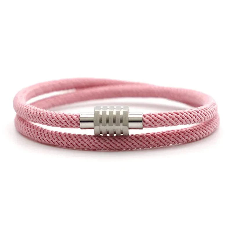 Neu Glück Roten Faden Armband Homme Weibliche Unfading Edelstahl Braslet Abstand Magnet Braclet Geschenk Für Liebhaber Pulseira