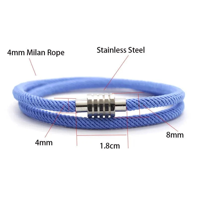 Neu Glück Roten Faden Armband Homme Weibliche Unfading Edelstahl Braslet Abstand Magnet Braclet Geschenk Für Liebhaber Pulseira