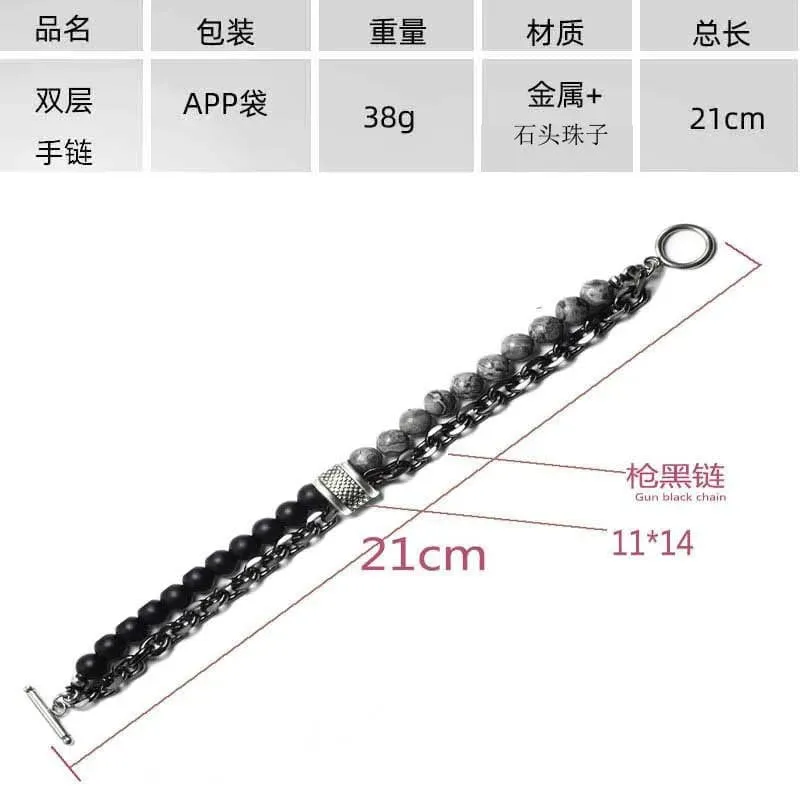 Neue 2020 männer der Tiger Auge Stein Perlen Armband Edelstahl Gunmetal Link Kette Yoga Armband Männlichen Schmuck Dropshipping