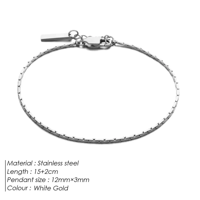 ELANDIS männer edelstahl Wasserdicht Weiß gold Armband Nicht Verlieren farbe Schmuck Armband Großhandel Direkt Marketing