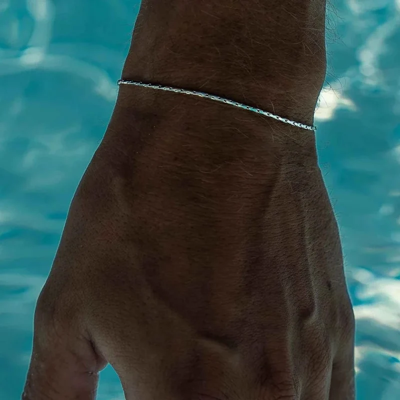 ELANDIS männer edelstahl Wasserdicht Weiß gold Armband Nicht Verlieren farbe Schmuck Armband Großhandel Direkt Marketing