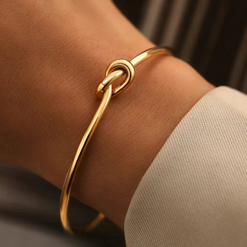 Edelstahl Armbänder Vintage Herrenmode Woven Twist Texture Armreifen Für Frauen Schmuck Statement Streetwear Goth Geschenke