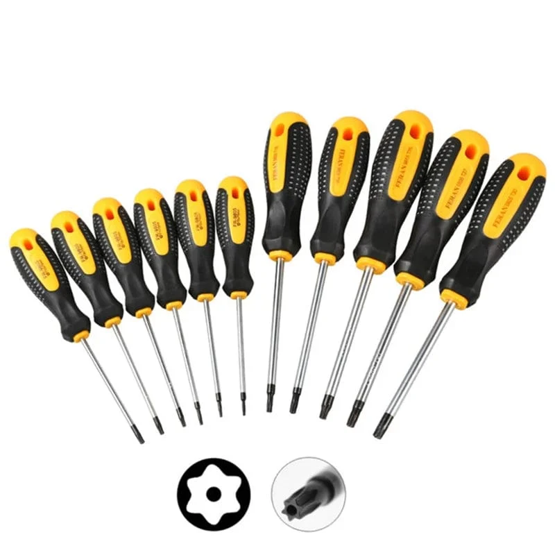 CR-V Sicherheitsloch Torx-Schraubendreher-Kombinationssatz Magnetischer Schraubendreher-Bit T5-t30 Kit Für Telefon-Computer-Reparatur-Handwerkzeug