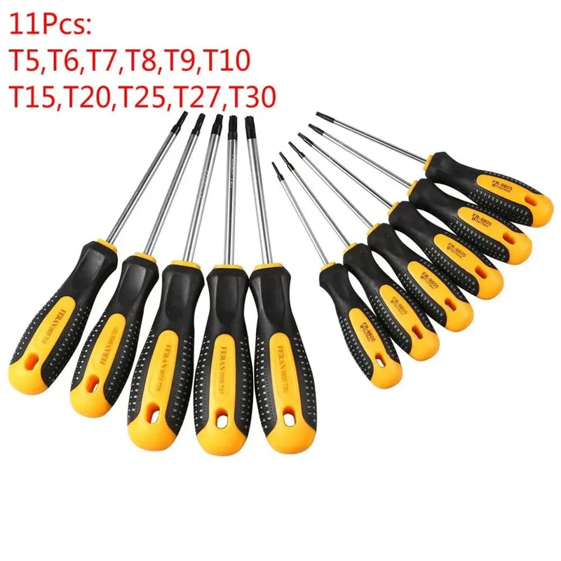 CR-V Sicherheitsloch Torx-Schraubendreher-Kombinationssatz Magnetischer Schraubendreher-Bit T5-t30 Kit Für Telefon-Computer-Reparatur-Handwerkzeug