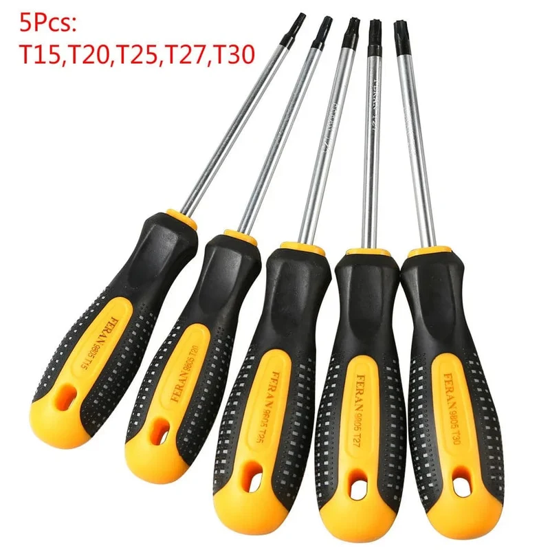 CR-V Sicherheitsloch Torx-Schraubendreher-Kombinationssatz Magnetischer Schraubendreher-Bit T5-t30 Kit Für Telefon-Computer-Reparatur-Handwerkzeug