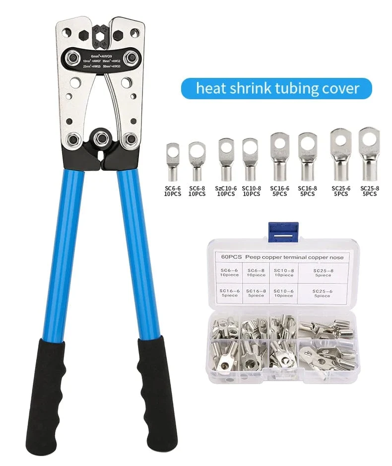 Crimpzange, Rohrklemmen-Crimpzange, Sechskant-Crimpwerkzeug, Multitool, Batteriekabelschuh, Kabelhandwerkzeuge HX-50B 6-50mm² AWG 10-0