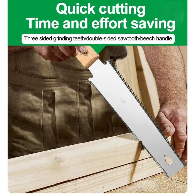 Handsäge im japanischen Stil, ein-/doppelseitige Holzsäge mit feiner Zahnung, SK5-Stahl, flexible Handsäge, Garten-Handwerkzeug für die Holzbearbeitung